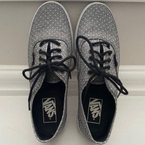 Grey Vans With White Dots Size 6 Mens/7.5 Ladies